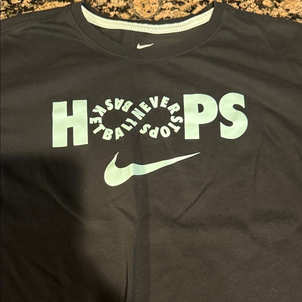 Nike Black and White Hoops T-Shirt